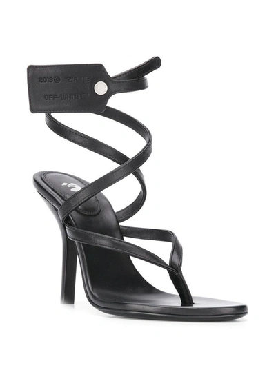 Shop Off-white Women's Black Leather Sandals