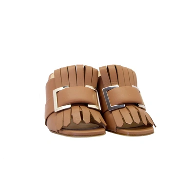 Shop Sergio Rossi Women's Brown Leather Sandals