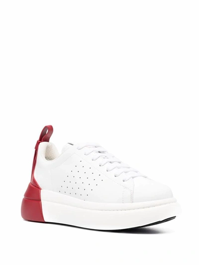 Shop Red Valentino Women's White Leather Sneakers
