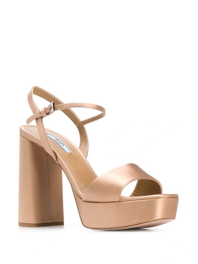 Shop Prada Women's Gold Leather Sandals