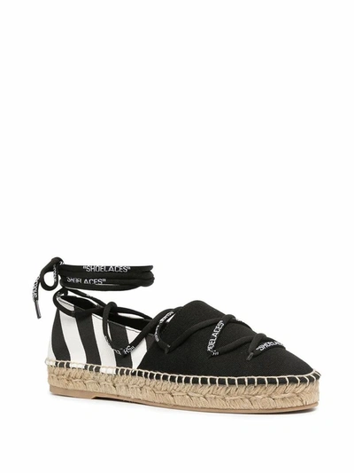 Off-white Canvas Espadrilles In Black