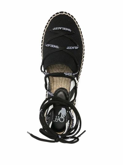 Off-white Canvas Espadrilles In Black