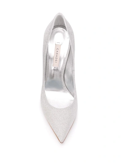 Shop Casadei Women's Silver Fabric Pumps