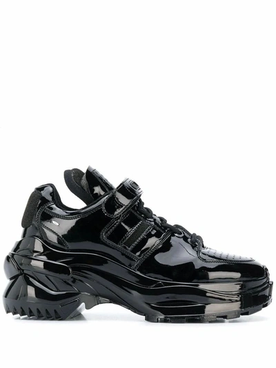 Shop Maison Margiela Women's Black Leather Sneakers