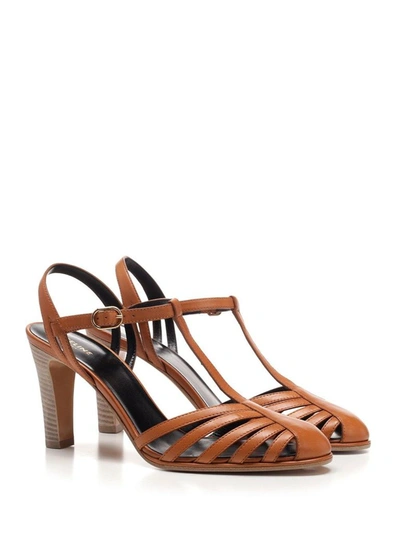 Shop Celine Céline Women's Beige Leather Sandals