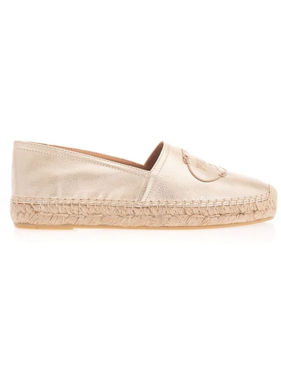Prada Logo-embossed Canvas Espadrilles In Gold