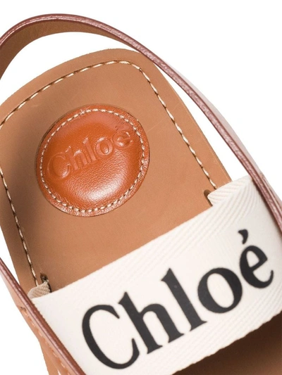 Shop Chloé Women's White Leather Sandals