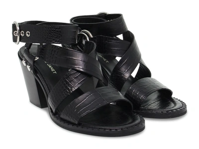 Shop Janet & Janet Janet&janet Women's Black Leather Sandals