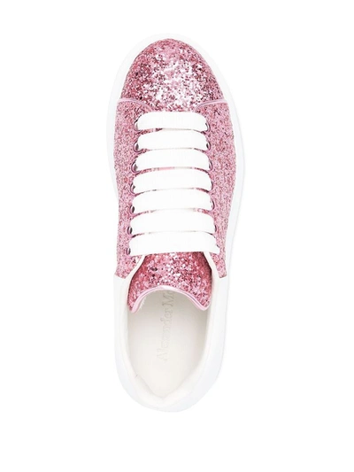 Shop Alexander Mcqueen Women's Pink Leather Sneakers