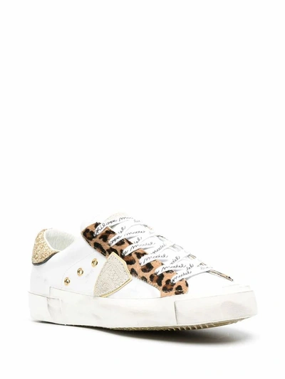 Shop Philippe Model Women's White Leather Sneakers