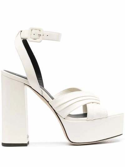 Shop Giuseppe Zanotti Design Women's White Leather Sandals