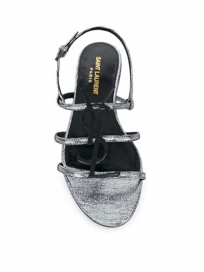 Shop Saint Laurent Women's Silver Leather Sandals