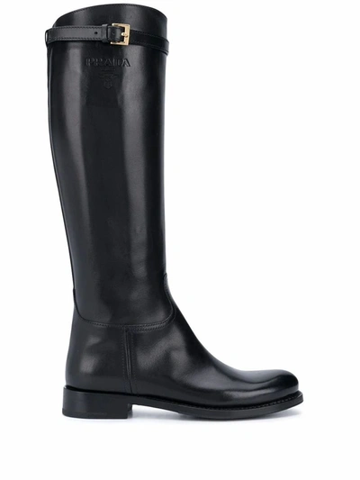 Shop Prada Women's Black Leather Boots