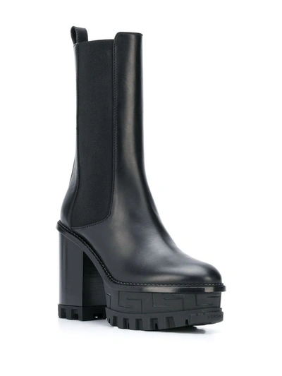 Shop Versace Women's Black Leather Ankle Boots