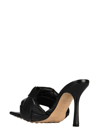 Shop Bottega Veneta Women's Black Leather Sandals