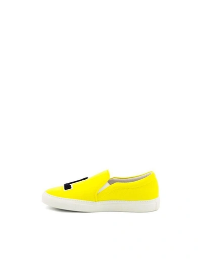 Shop Joshua Sanders Women's Yellow Cotton Slip On Sneakers