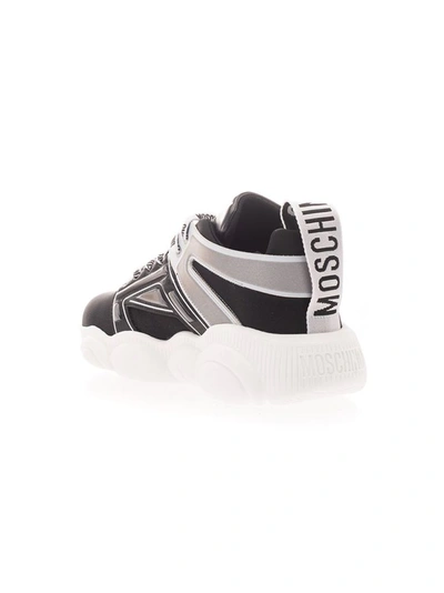 Shop Moschino Women's Black Leather Sneakers