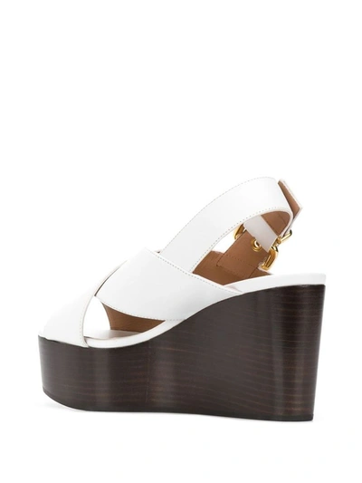 Shop Marni Women's White Leather Wedges