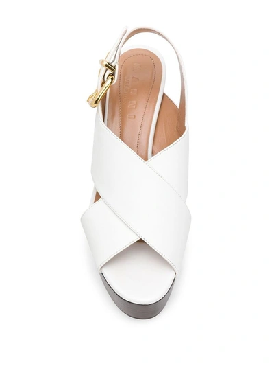 Shop Marni Women's White Leather Wedges