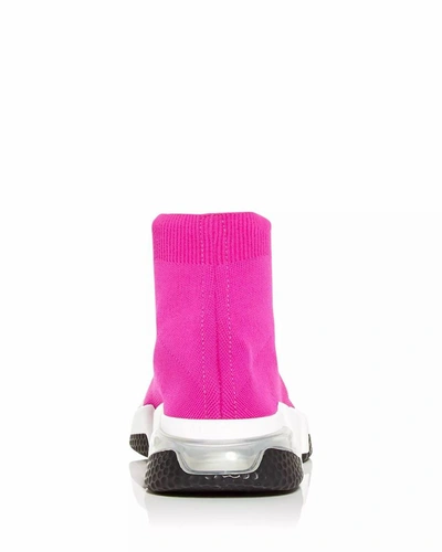 Balenciaga Speed Stretch-knit High-top Sneakers In Fuchsia