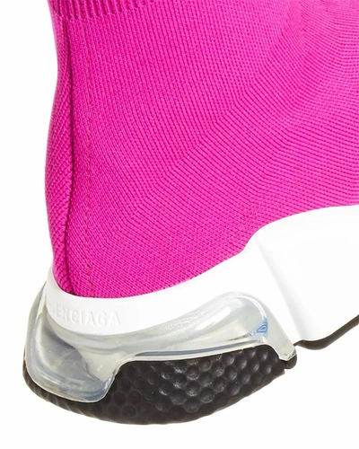 Balenciaga Speed Stretch-knit High-top Sneakers In Fuchsia