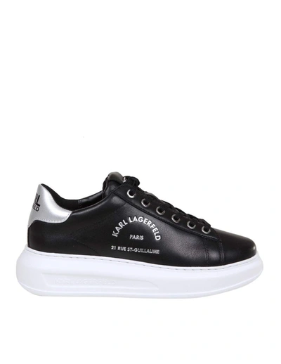 Shop Karl Lagerfeld Women's Black Leather Sneakers