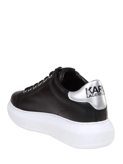 Shop Karl Lagerfeld Women's Black Leather Sneakers