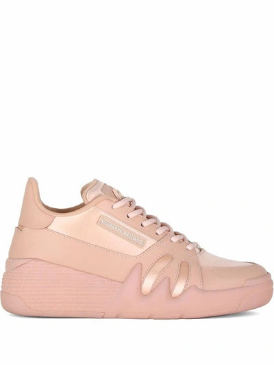 Shop Giuseppe Zanotti Design Women's Pink Leather Hi Top Sneakers