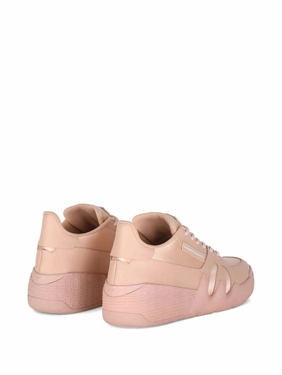Shop Giuseppe Zanotti Design Women's Pink Leather Hi Top Sneakers