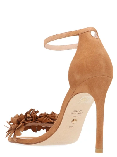 Shop Stuart Weitzman Women's Beige Suede Sandals