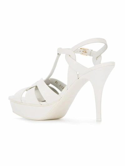 Shop Saint Laurent Women's White Leather Sandals