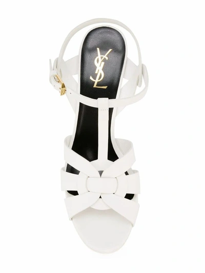 Shop Saint Laurent Women's White Leather Sandals