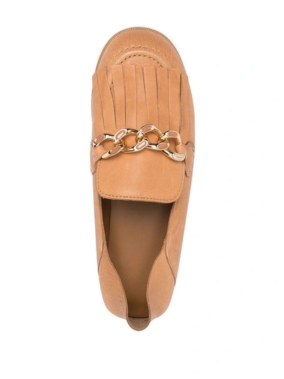 Shop See By Chloé Women's Beige Leather Loafers