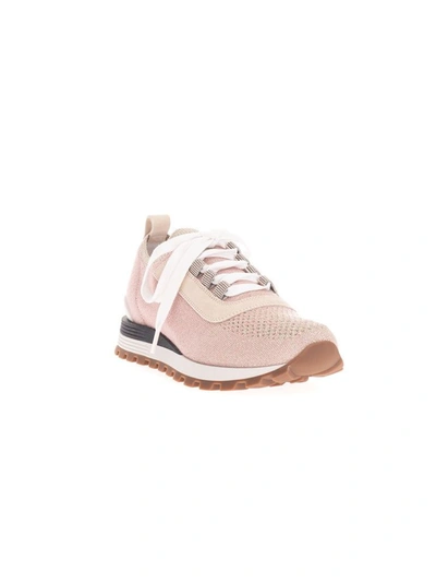Shop Brunello Cucinelli Women's Pink Cotton Sneakers