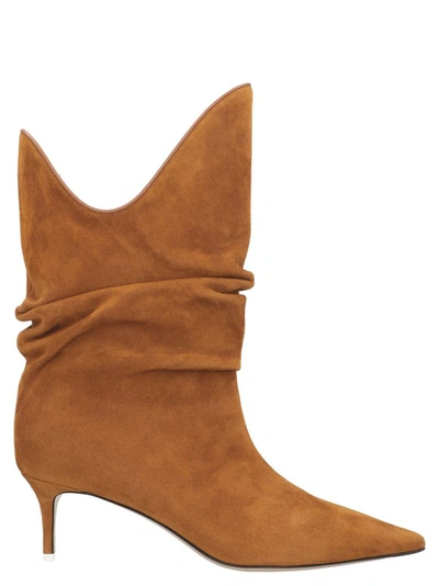 Shop Attico The  Women's Brown Suede Ankle Boots