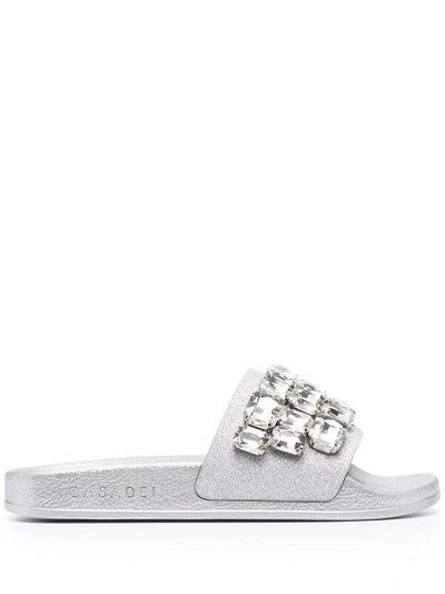 Shop Casadei Women's Silver Pvc Sandals