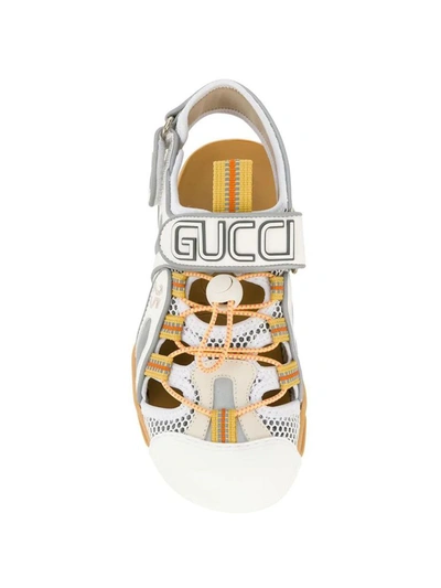 Shop Gucci Women's White Leather Sandals