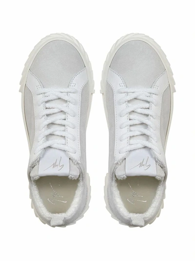 Shop Giuseppe Zanotti Design Women's White Leather Sneakers