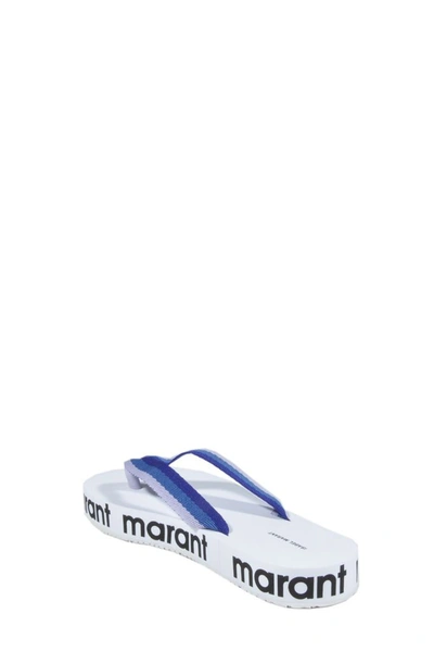 Shop Isabel Marant Women's Blue Rubber Flip Flops