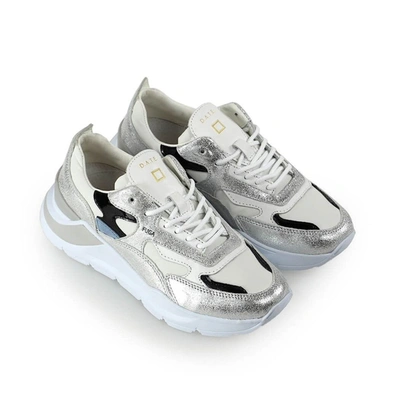 Shop D.a.t.e. Women's Silver Leather Sneakers
