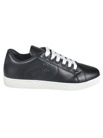 Shop Prada Women's Black Leather Sneakers