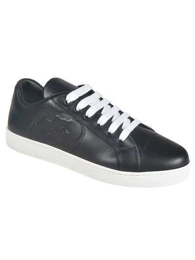 Shop Prada Women's Black Leather Sneakers