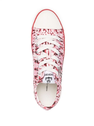 Shop Isabel Marant Women's Red Leather Sneakers