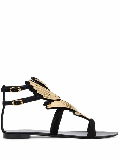 Shop Giuseppe Zanotti Design Women's Black Leather Sandals