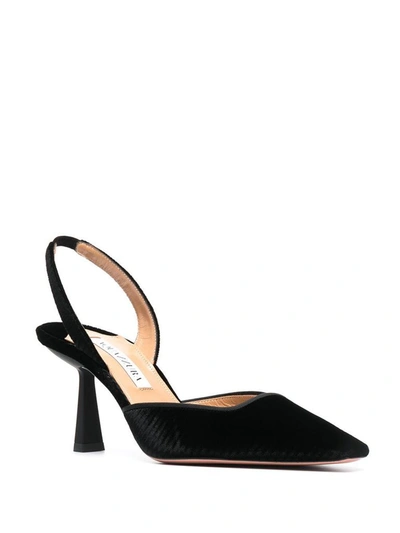 Shop Aquazzura Women's Black Velvet Heels