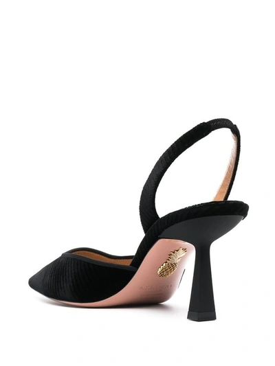 Shop Aquazzura Women's Black Velvet Heels