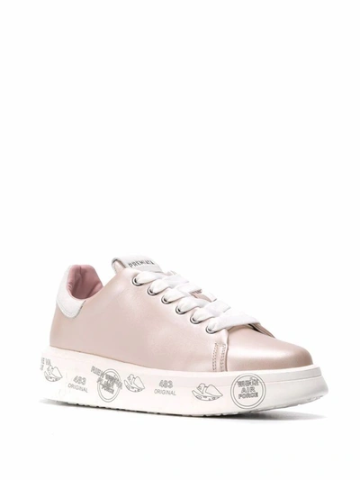 Shop Premiata Women's Pink Leather Sneakers