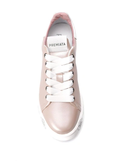 Shop Premiata Women's Pink Leather Sneakers