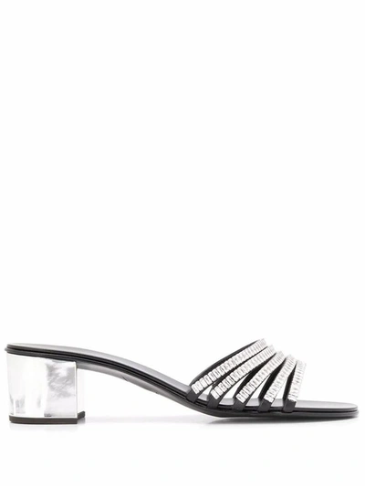 Shop Giuseppe Zanotti Design Women's Black Leather Sandals