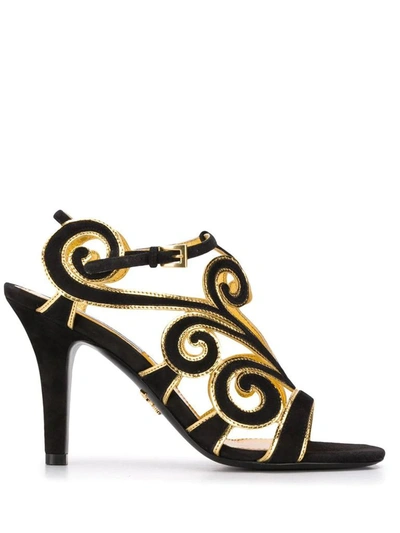 Shop Prada Women's Black Leather Sandals